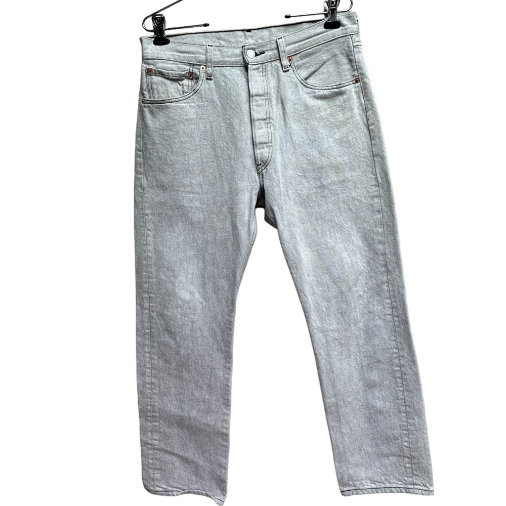 Levi’s Men’s 501 Jeans Button Fly Straight Fit Coupe Droit Washed Gray 34x32